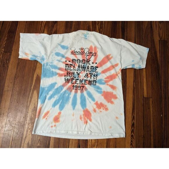 Beach Boys 1997 4th Of July Rock Delaware Red/Blue Tie Dye Shirt XL Shirt - Picture 2 of 8